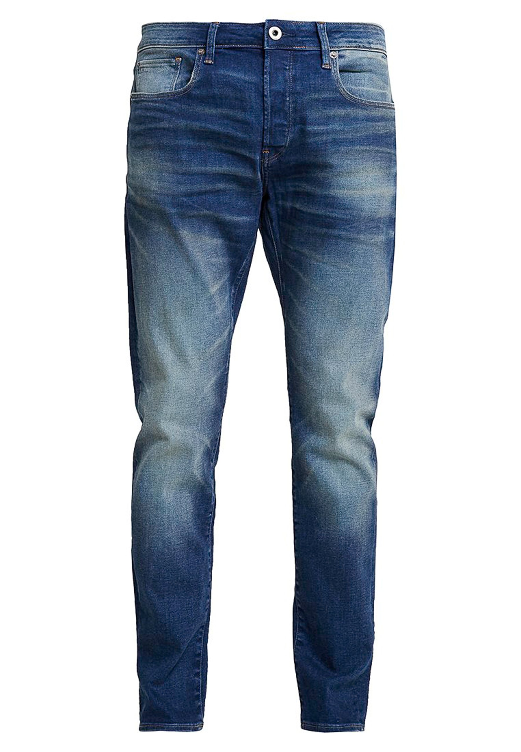 G-Star 3301 SLIM - Prigludę džinsai - joane stretch denim worker blue  faded/mėlynų džinsų - Zalando.lt