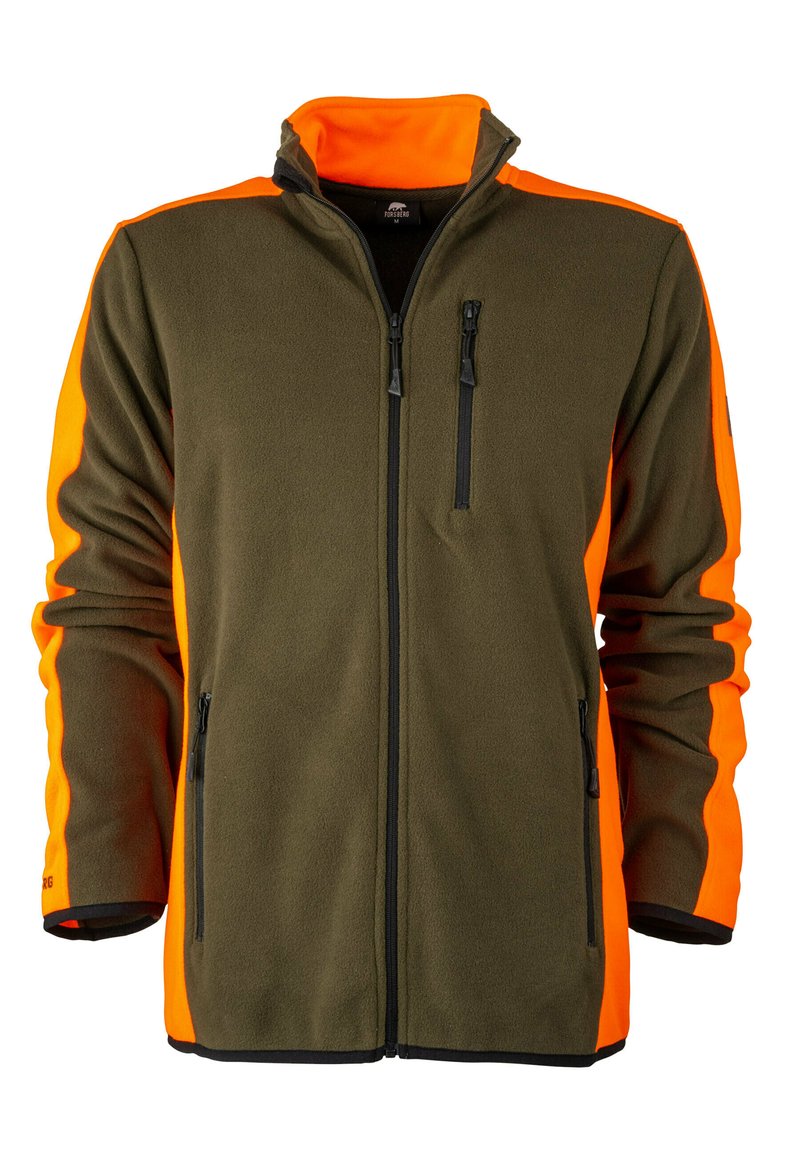 FORSBERG Fleecejacke - dunkeloliv/orange