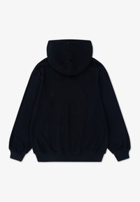 Námořnický mikina s kapucí vyrobená z texturovaného materiálu, s elastickými manžetami a lemem. Jednoduchý design bez viditelných log nebo vzorů na zadní straně.