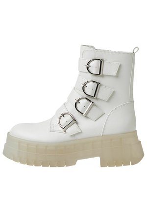 Plateaustiefelette - white