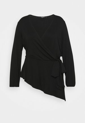TIE SIDE BALLOON SLEEVE - T-shirt à manches longues - black