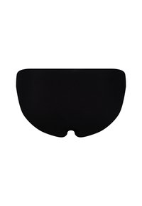 Sous-vêtements féminins noirs sans couture avec une taille basse et une petite encoche centrale à la ceinture.