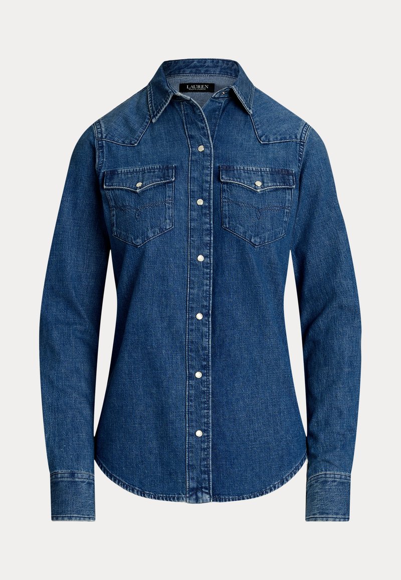 Lauren Ralph Lauren SLIM FIT DENIM SHIRT - Blouse - stormee wash/blue ...