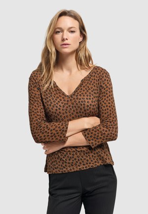 MAGNETIC LEOPARD PATTERN - T-shirt à manches longues - brown