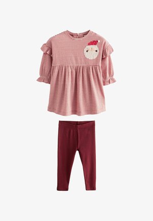 LONG SLEEVE CHRISTMAS WITH - REGULAR FIT SET - Legging (type pantalon) - red