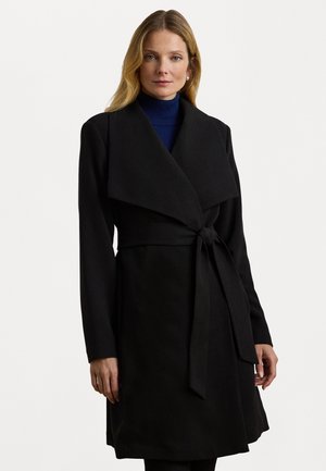 Lauren Ralph Lauren BELTED CREPE COLLAR WRAP COAT - Classic coat - black