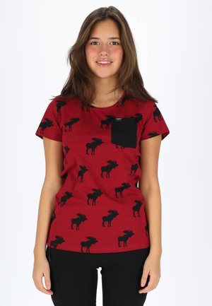 Swedemount ELK  - T-shirt med print - burgundy black