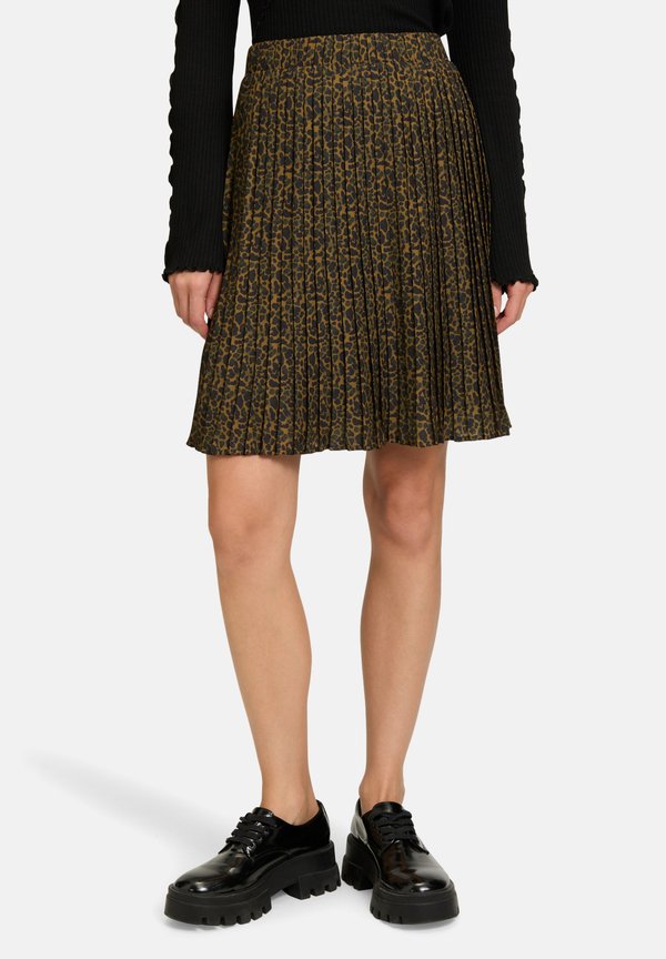 MIT PRINT - A-Linien-Rock - schwarz braun