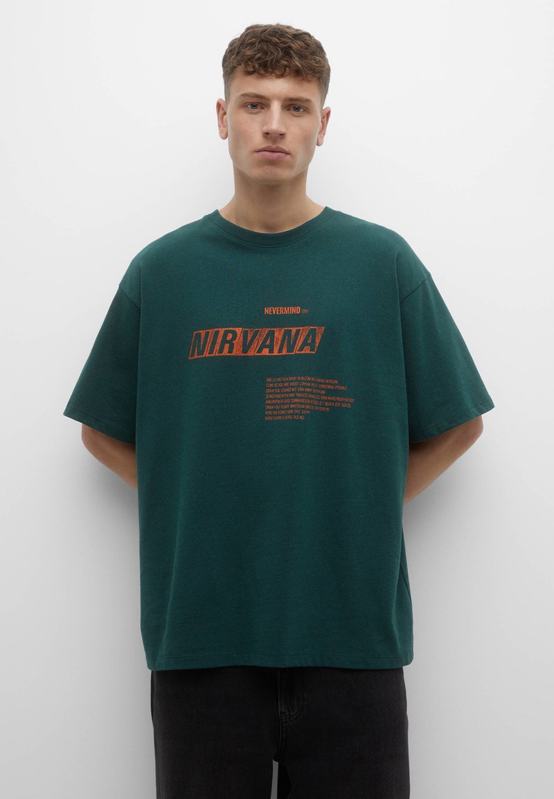 PULL&BEAR NIRVANA Nyomott mintás póló green/zöld Zalando.hu