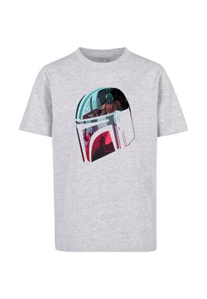 STAR WARS  THE MANDALORIAN MANDALORE HELMET REFLECTION  - Print T-shirt - heather grey