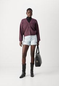 Scotch & Soda FUZZY RELAXED CARDIGAN - Ζακέτα - berry melange