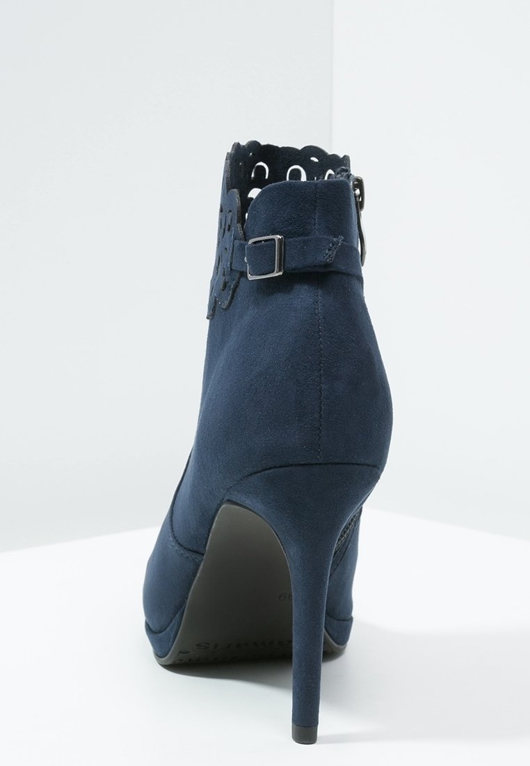 Tamaris Enkellaarsjes met hoge hak dark blue/donkerblauw (Pre