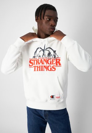 HOODED - Sudadera - white and yellow