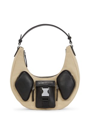 MIXED HALFMOON BAG - Håndveske - beige/black