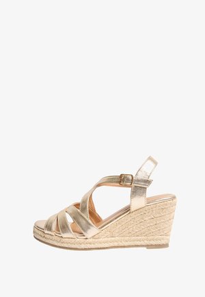 Friends Like These, WIDE FIT - MULTI STRAP MID - Sandalen met plateauzool - gold