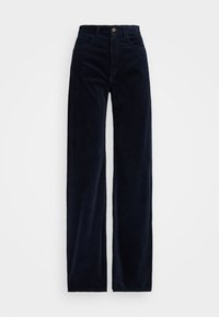 COTTON CORDUROY WIDE-LEG PANT - Pantalon classique - navy