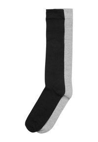 2-PACK - Kojinės iki kelių - black heathergrey