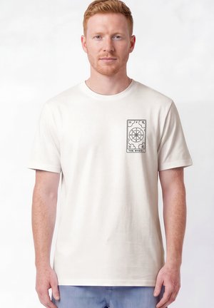 watapparel, TAROT THE WHEEL - T-shirt imprimé - off white