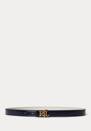 Lauren Ralph Lauren, LOGO REVERSIBLE PATENT SKINNY BELT - Riem - refined navy/soft white