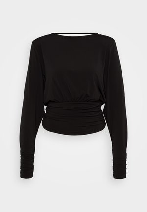Gina Tricot DRAPED BACK - Langærmet T-shirt - black