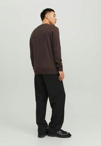 Jack & Jones JJEEMIL CREW NECK - Neule - seal brown