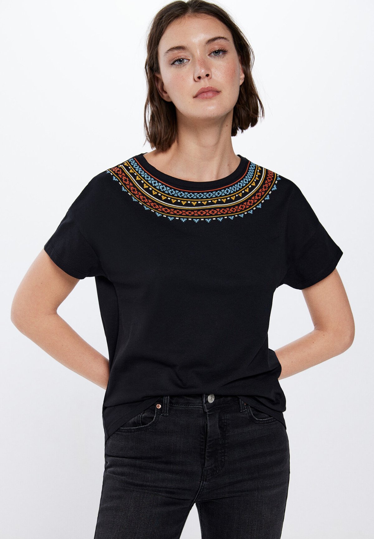 SPRINGFIELD T-shirt Dames T EU 38 bleu style décontracté