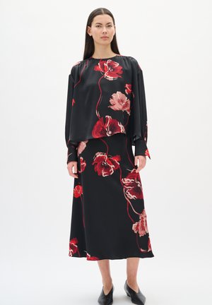 DAWNIW - Jupe trapèze - black poppy rose