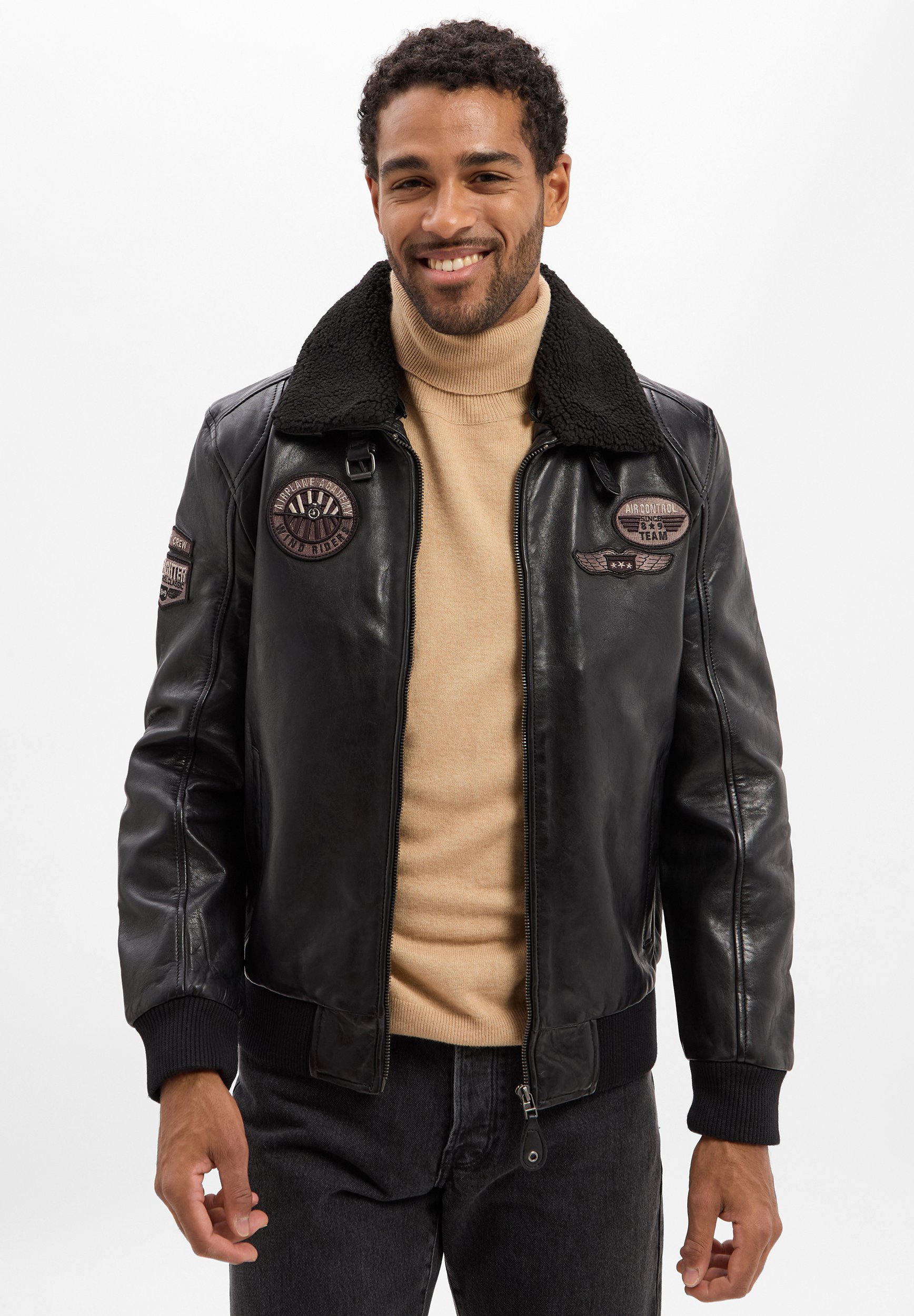 FINSHLEY & HARDING EGMCHICAGO - Leather jacket - schwarz
