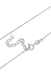 Colier din argint cu un design delicat, având lănțișoare mici și un închizătoare rotundă tip homar marcată "925" pentru autenticitatea argintului sterling.