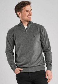 U.S. Polo Assn. - BRISON HALF-ZIP - Strickpullover - medium grey melange Thumbnail-Bild 1