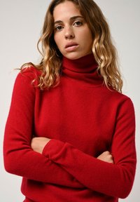Authentic Cashmere Striktrøje - raspberry
