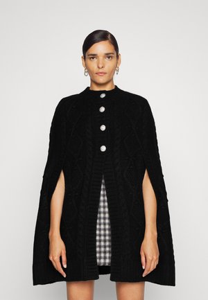 SYLVIE CABLE JEWELLED CAPE - Pono - jet black