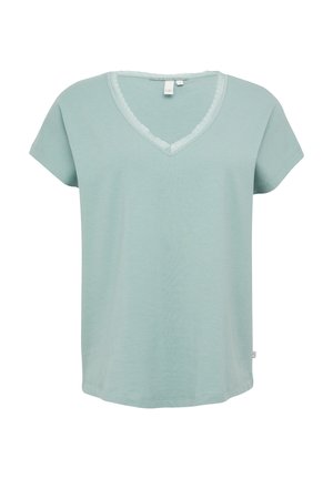 QS, VAN MIX MET RANDJE - T-shirt print - salbeigrün