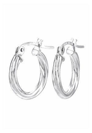 9 KARAT HOOP - Pendientes - white gold