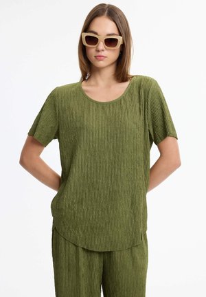 INSIDE, CAMISETA OVERSIZE TEXTURIZADA - Blusa - verde