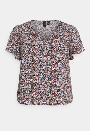 VMEASY V NECK BLOUSE - Print T-shirt - black