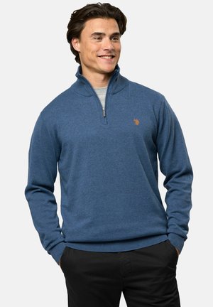 BRISON HALF ZIP - Strickpullover - vintage indigo melange