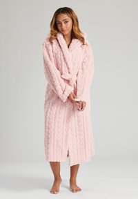 Loungeable ROBES CABLE CUT BORG HOODED MIDI ROBE - Badjas - pink