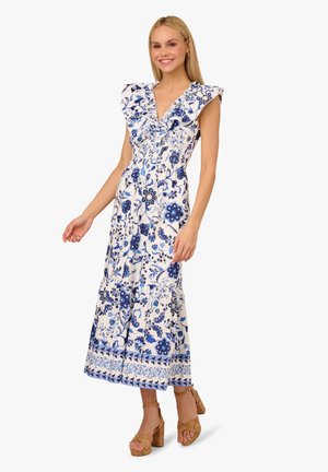 PRINTED RUFFLE  - Jurk - white blue multi