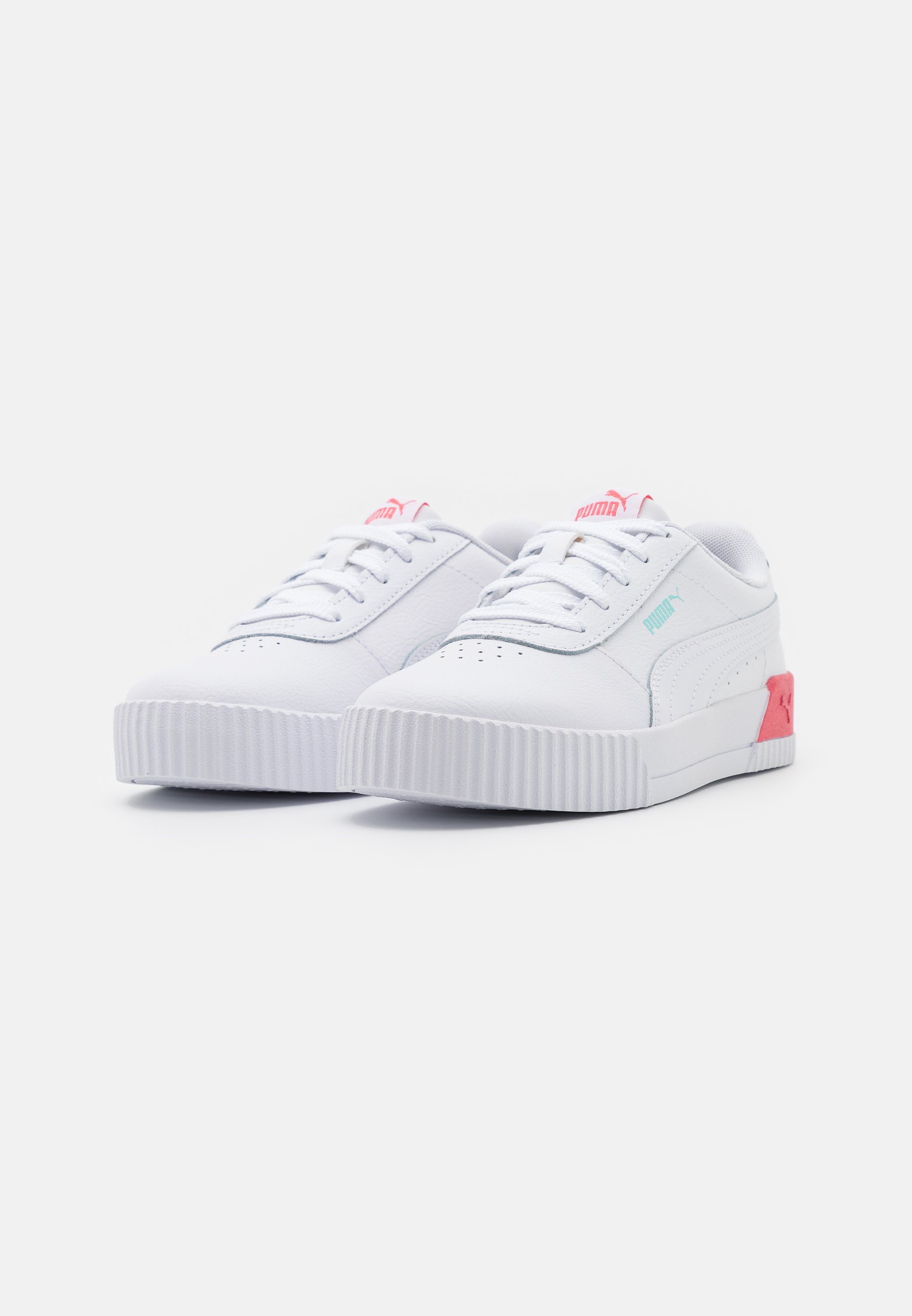 Puma CARINA - Sneaker low - white/sun kissed coral/weiß - Zalando.de