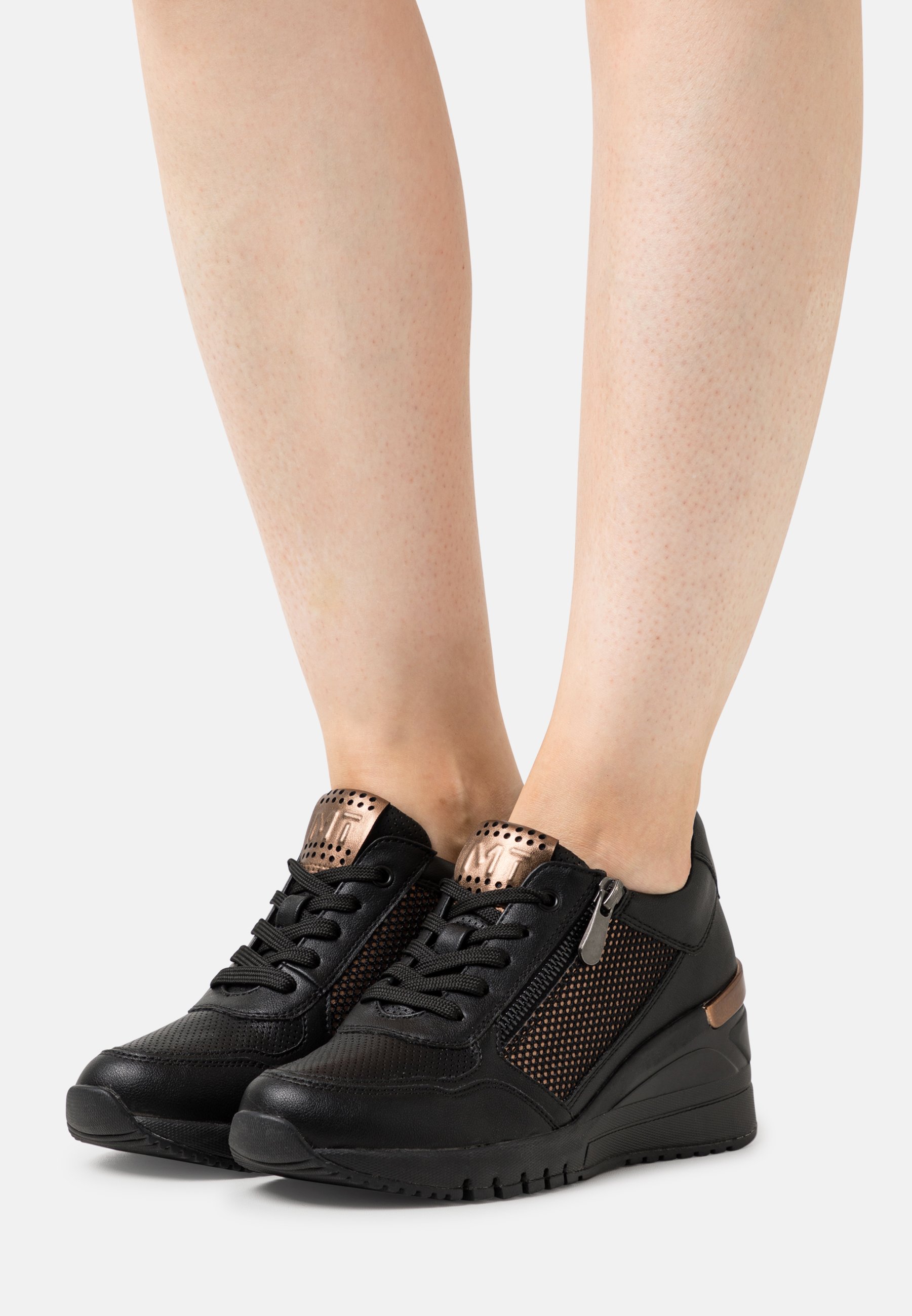 Marco Tozzi Sneakers laag - black/copper/zwart - Zalando.nl