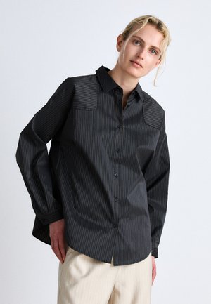 BACK PRINT - Button-down blouse - black/coffee