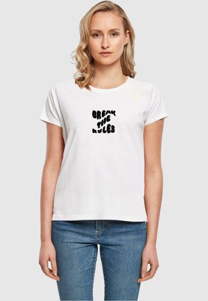 Merchcode BREAK THE RULES BOX - Camiseta estampada - white