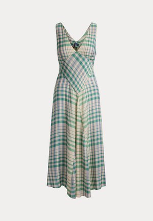 PLAID PANELED SLEEVELESS DRESS - Nappali ruha - green