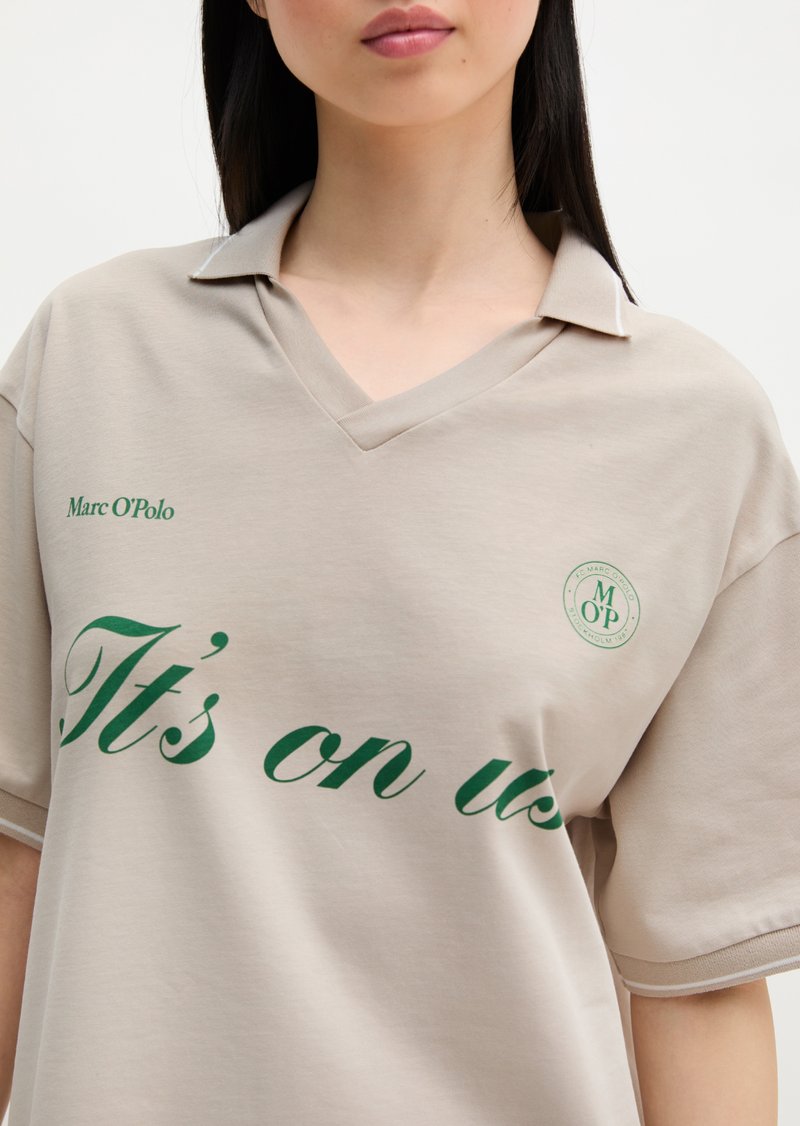 Marc O'Polo CLUB '67 FOOTBALL TRIKOT DRESS - Jersey dress - beige -  Zalando.ie