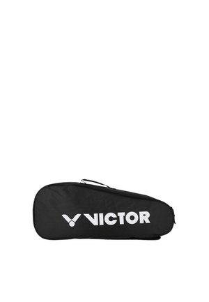 Sort Victor racket taske med lynlås og håndtag samt hvidt logo på siden, designet til at holde en eller flere sports ketsjere.