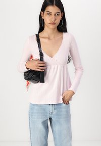 Hollister Co. Easy Long-Sleeve Pointelle Babydoll Top - Ilgarankovis viršutinės dalies drabužis - pale lilac