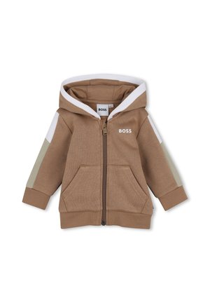 BOSS Kidswear CARDIGAN À CAPUCHE - Sweater met rits - cookie