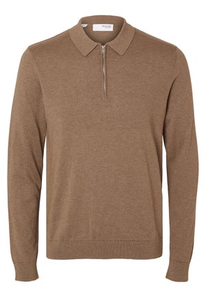 Selected, SLHBERG HALF ZIP - Neule - teak
