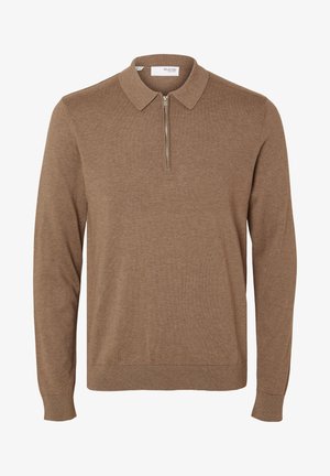 Selected, SLHBERG HALF ZIP - Neule - teak